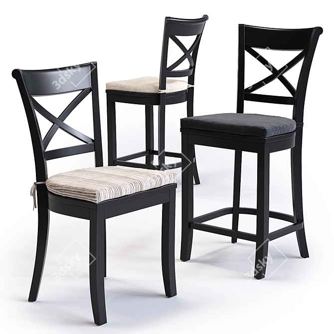 Title: Vintner Bar & Dining Chair 3D model image 1