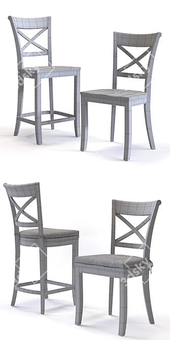 Title: Vintner Bar & Dining Chair 3D model image 3