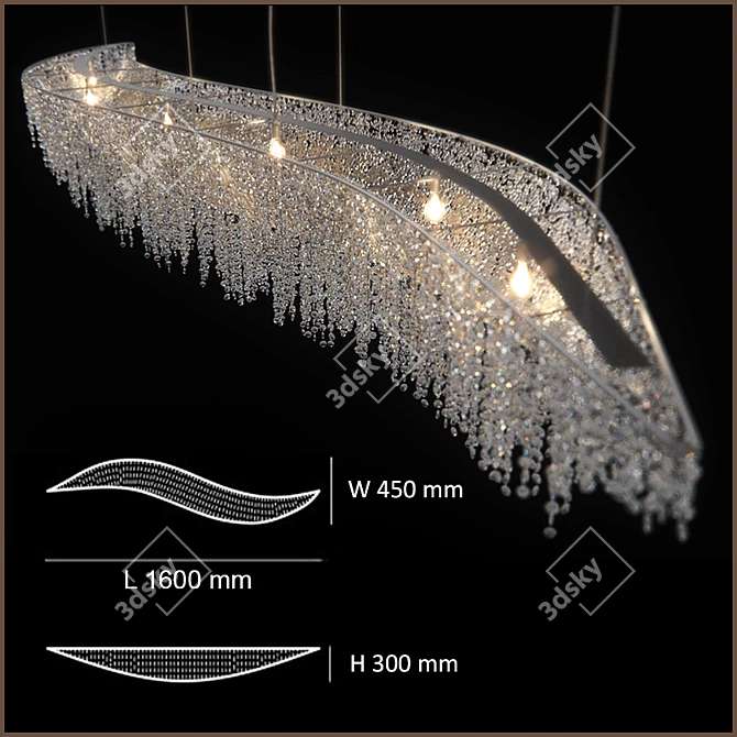 Crystalight Vague Chandelier 3D model image 1