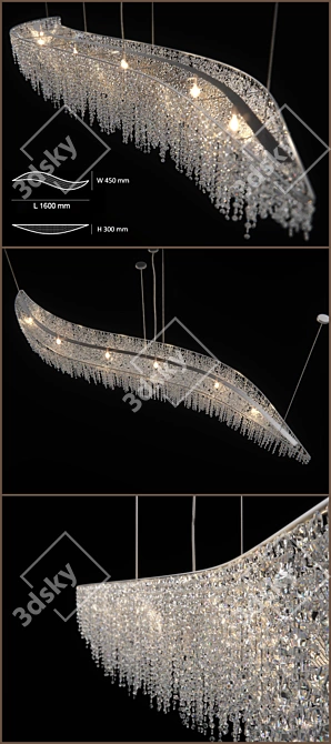 Crystalight Vague Chandelier 3D model image 2