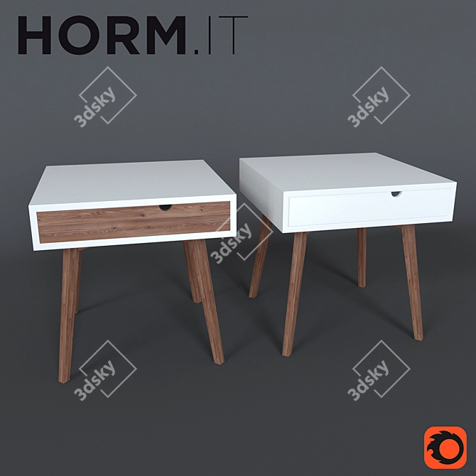 Elegant Coffee Table with Drawer by Horm.it 3D model image 1