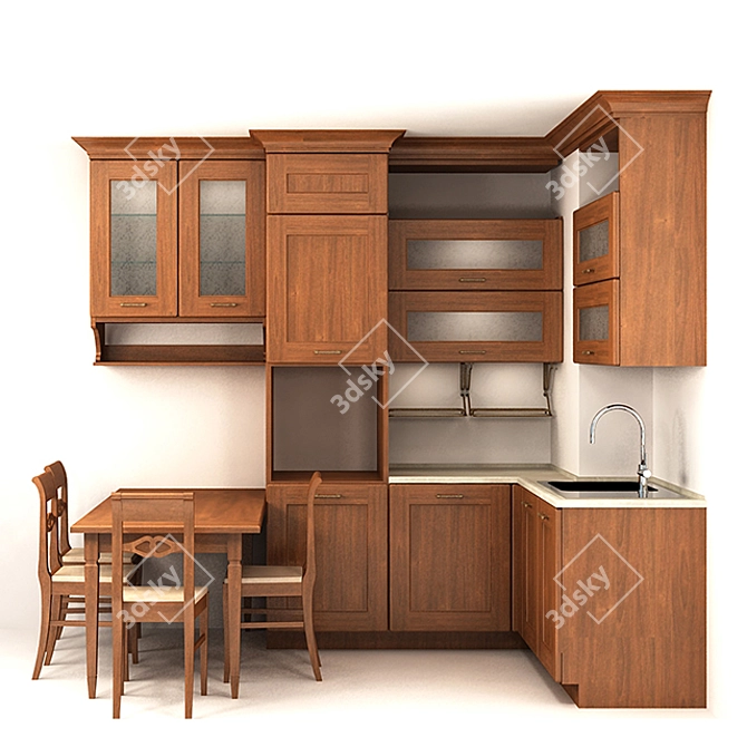 Compact and Stylish: Scavolini Amelie Kitchen 3D model image 2