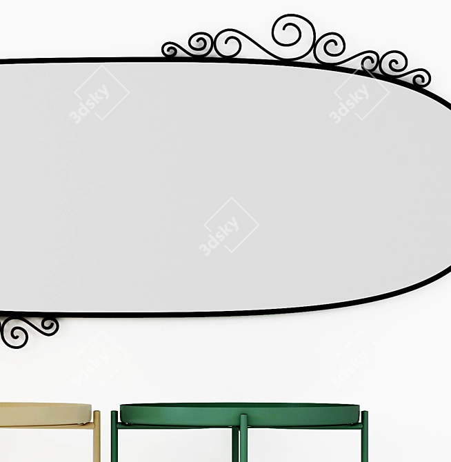 Elegant Gladio Serving Table with EKNE Mirror 3D model image 2