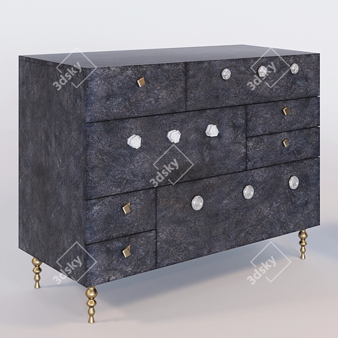 Elegant Kelly Wearstler Chest & Nightstand 3D model image 2