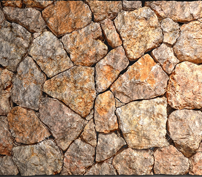 Texture-Packed Brick Wall 3D model image 2