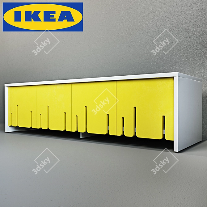 Foldable Doors, Wire Management | IKEA TV Stand 3D model image 1