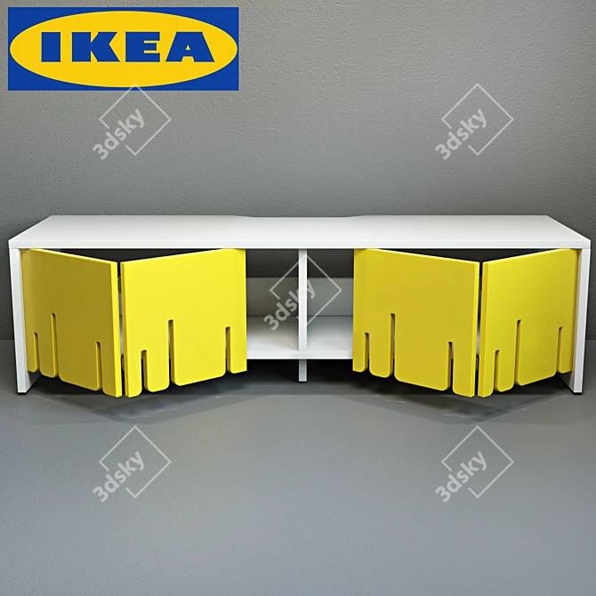 Foldable Doors, Wire Management | IKEA TV Stand 3D model image 2