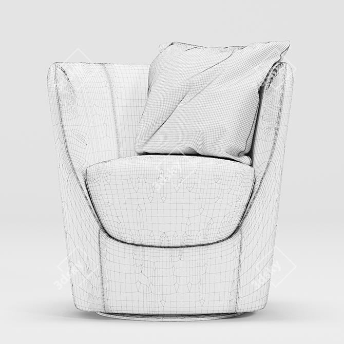 Modern Quads Armchair: OPLA 3D model image 3