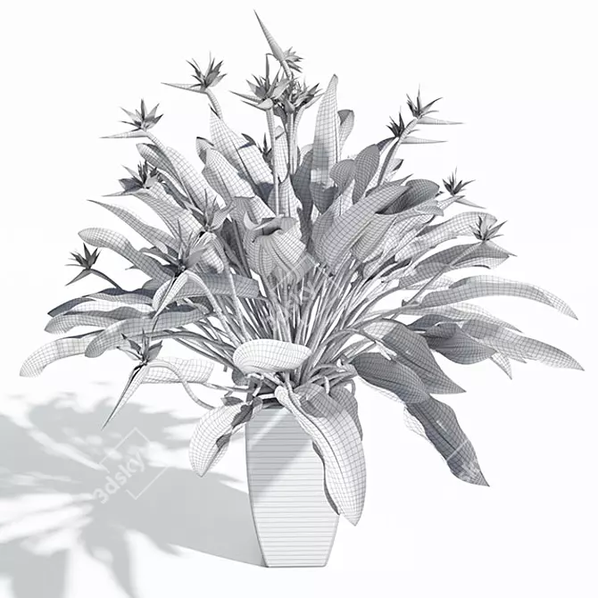 Tropical Bird of Paradise: 3D Decor Plant 3D model image 2