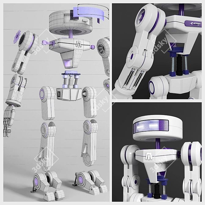 Title: M1 Experimental Robot - High and Low Poly Models 3D model image 3