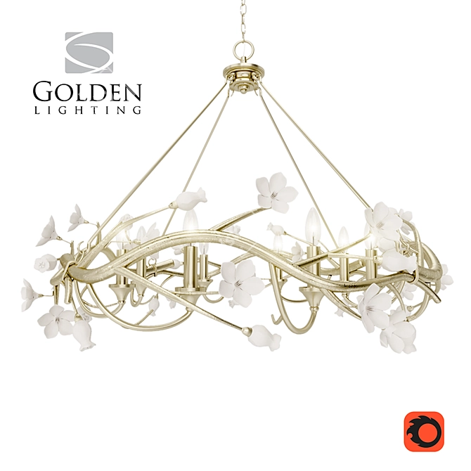 Golden Lighting Aiyana Chandelier - Sleek and Stylish 3D model image 1