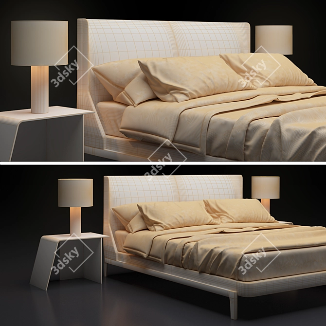 Modern Double Bed by Molteni 3D model image 3