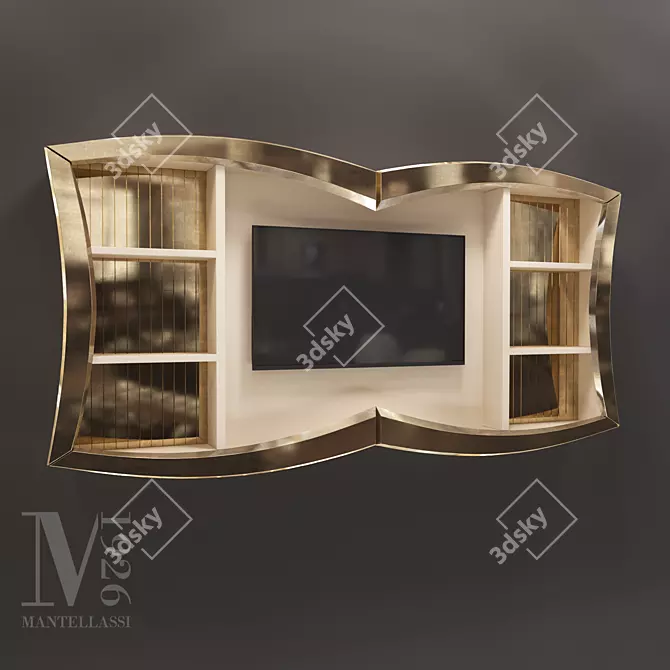 Glamorous Art Deco TV Frame 3D model image 2