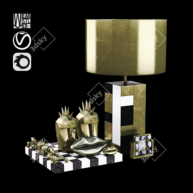 Kelly Wearstler Decor Set 3D model image 1