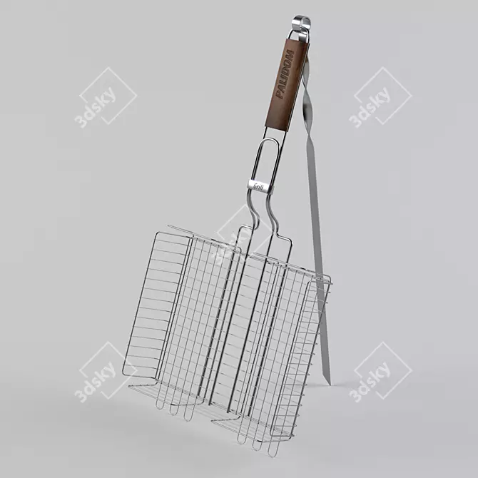 Double Grill Grate: Perfect for BBQ 3D model image 1