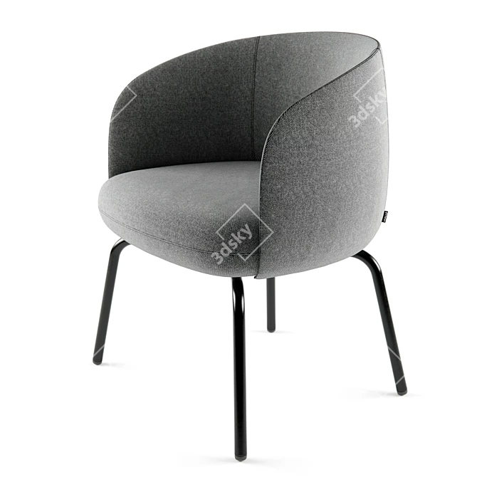 Halle Nest Chair: Nordic Comfort 3D model image 1