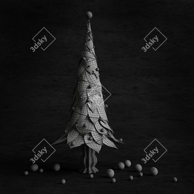 Mini Decorative Christmas Tree 3D model image 2