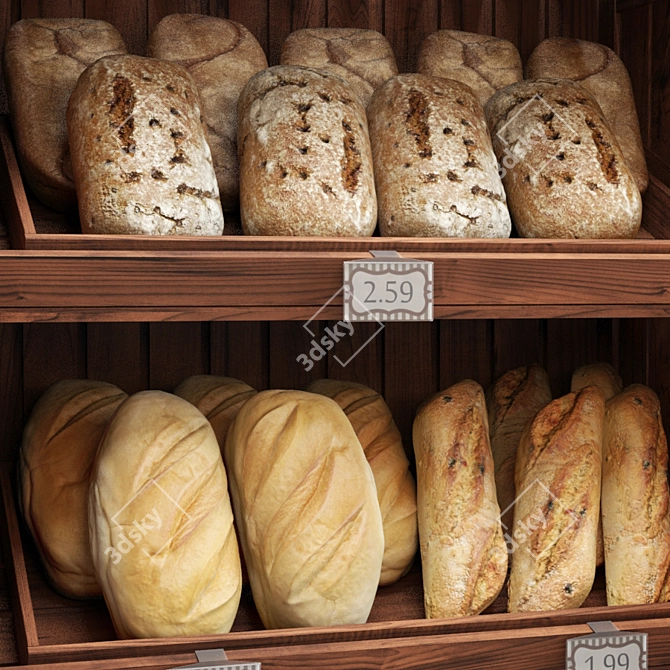 3D Bread Display Stand: Bakery Perfection! 3D model image 2