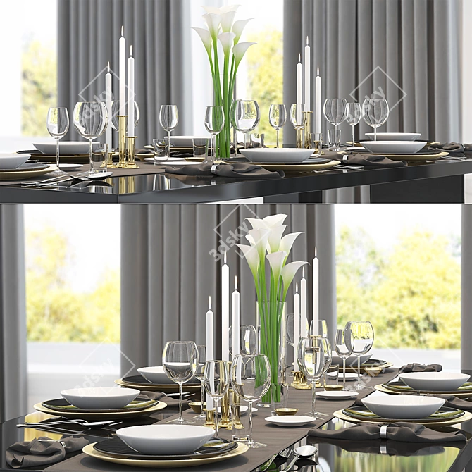 Elegant Table Settings: Essential Appointments 3D model image 3