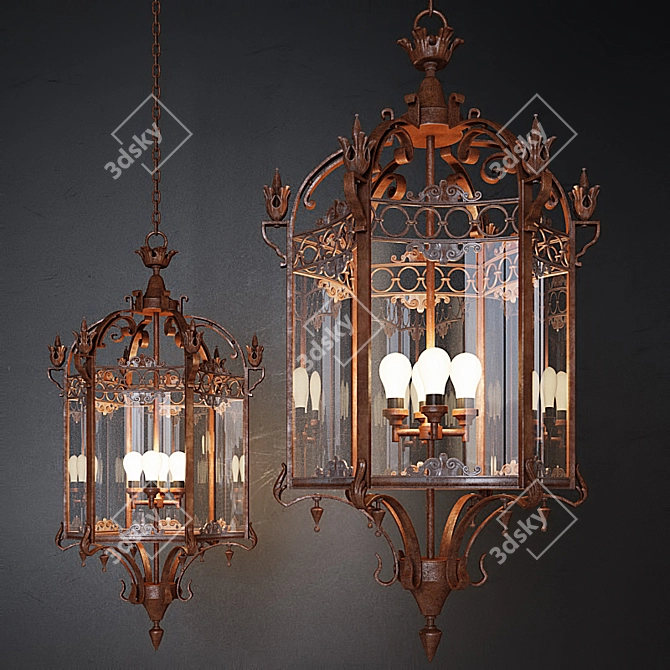 Elegant Illumination: Eichholtz Lantern 3D model image 1