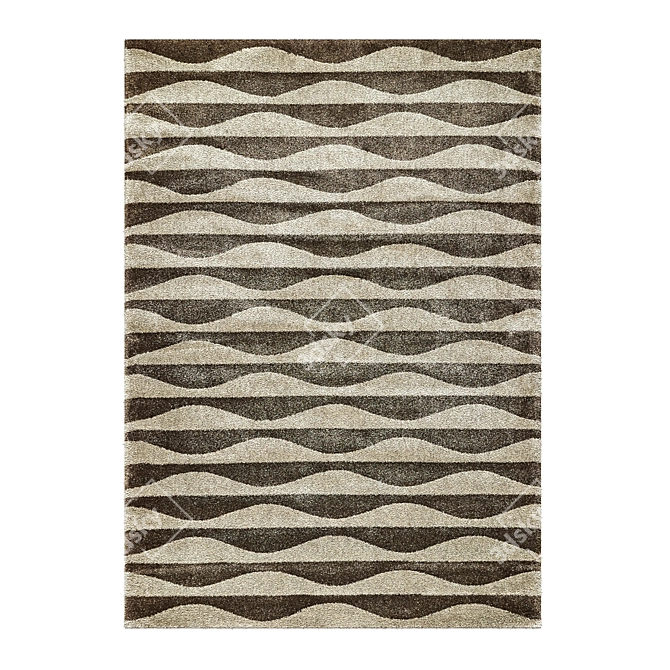 Luxury Beige Shag Rug 3D model image 1