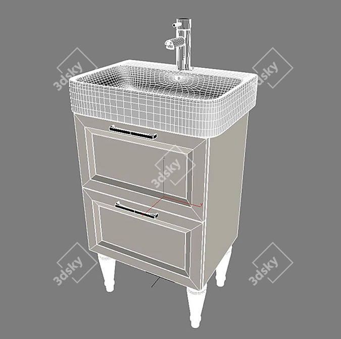 Duravit-Style Sink: Modern Elegance 3D model image 2