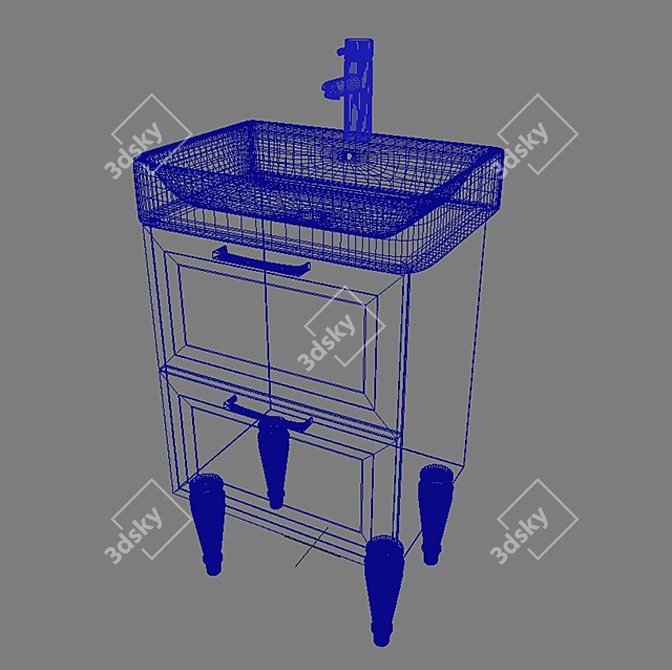Duravit-Style Sink: Modern Elegance 3D model image 3