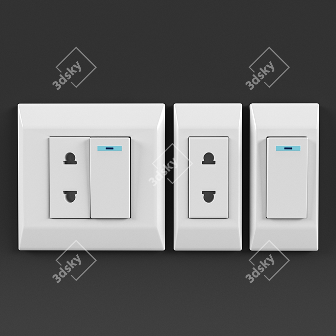 Versatile Furniture Switches & Sockets 3D model image 1