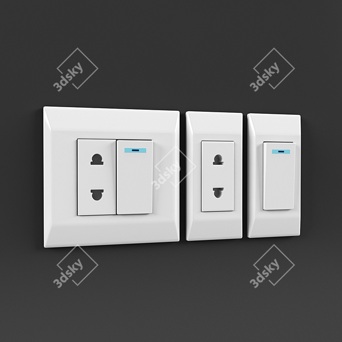 Versatile Furniture Switches & Sockets 3D model image 2