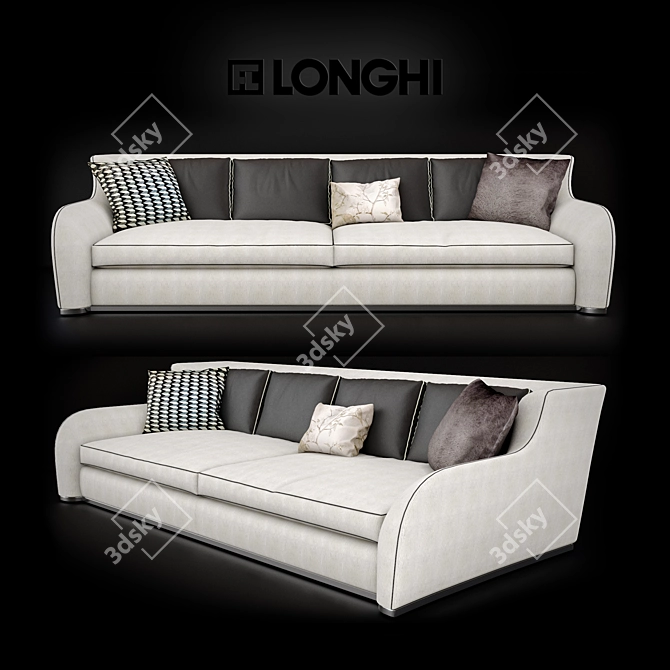 Elegant Longhi Rey Sofa 3D model image 1