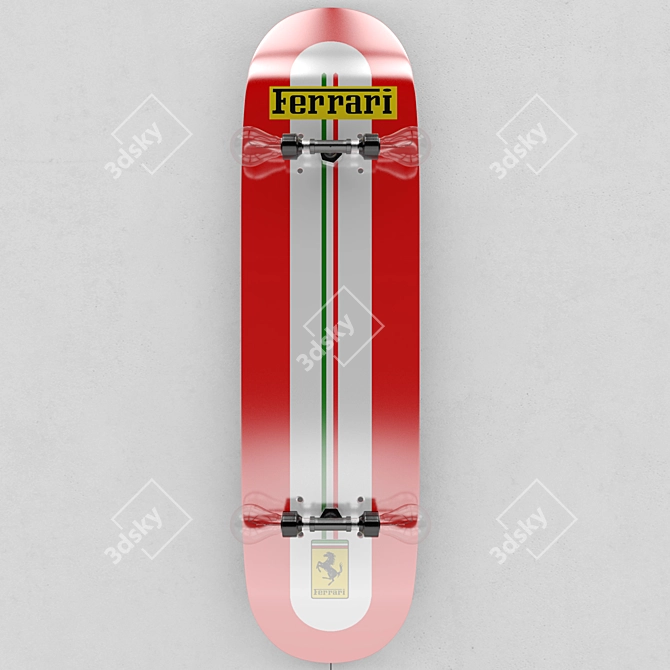 Skateboard Wall Lamp 3D model image 1