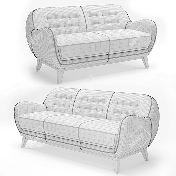 Habitat Balthasar Fabric Sofa 3D model image 3