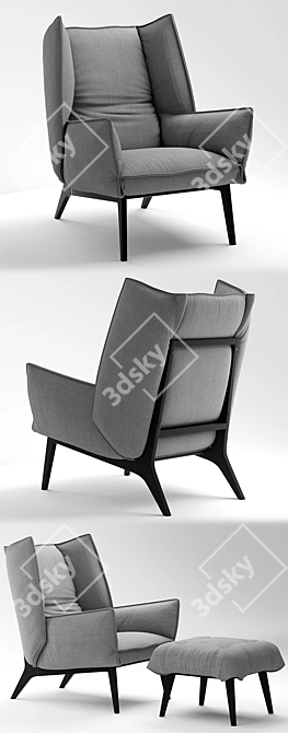 Remi Bouhaniche Armchair: Elegant and Comfortable 3D model image 2