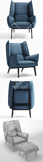 Remi Bouhaniche Armchair: Elegant and Comfortable 3D model image 3