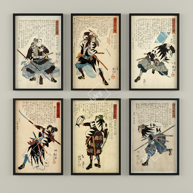 Samurai Art Set - 47 Prints 3D model image 2