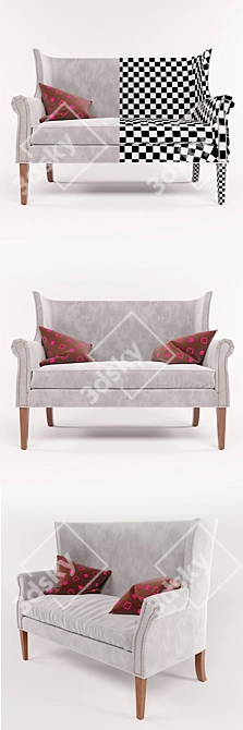 Vintage-Inspired Kelso Loveseat 3D model image 2