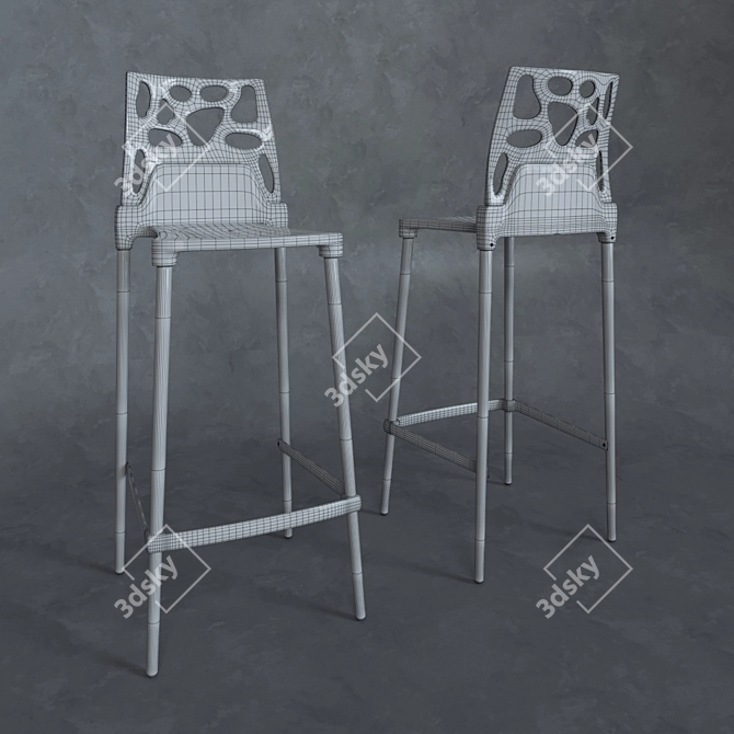 Ego-Rock Fiber-Reinforced Bar Stool 3D model image 3