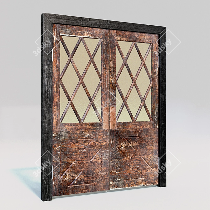 Title: Elegant Two-Leaf Door 3D model image 2