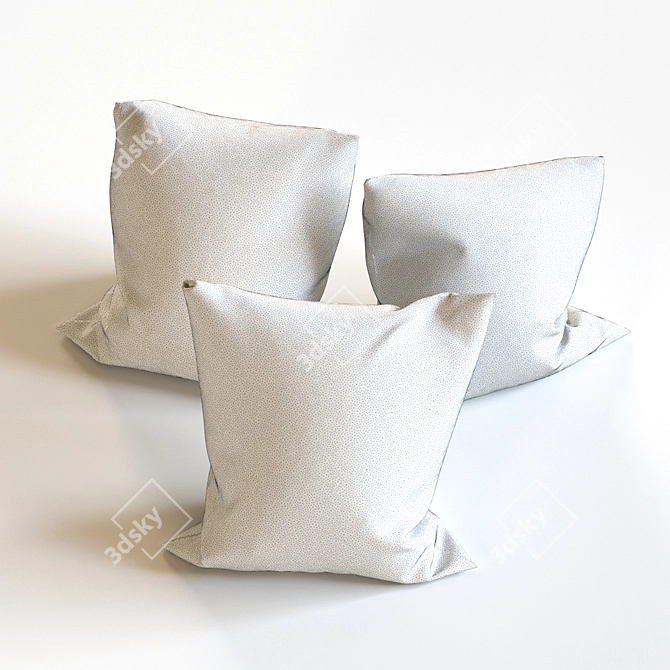 Title: Marvelous Designer Trio: Comfy Upright Pillows 3D model image 3