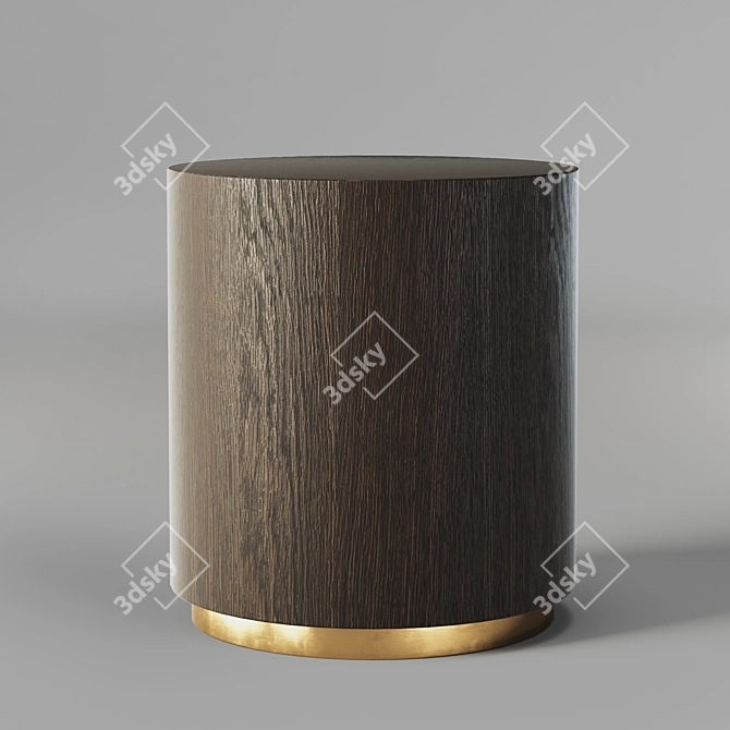 Machinto Round Side Table: Industrial Elegance for Any Space 3D model image 1