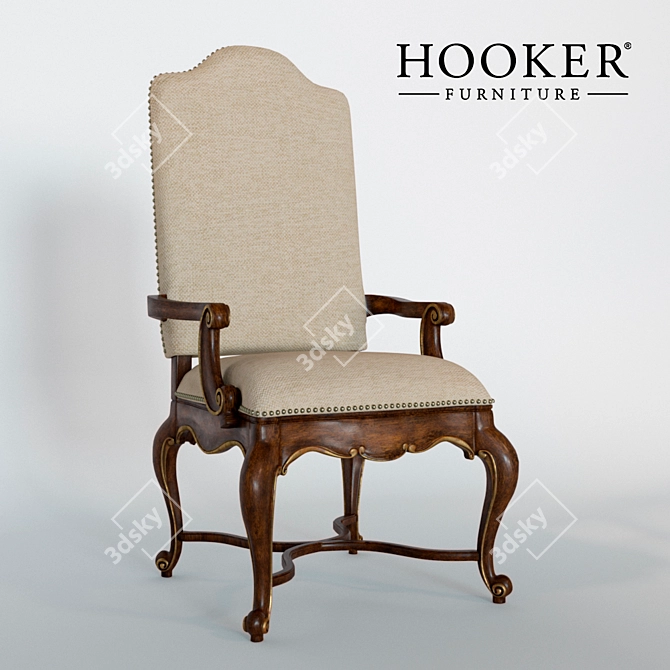Elegante Upholstered Armchair 3D model image 1
