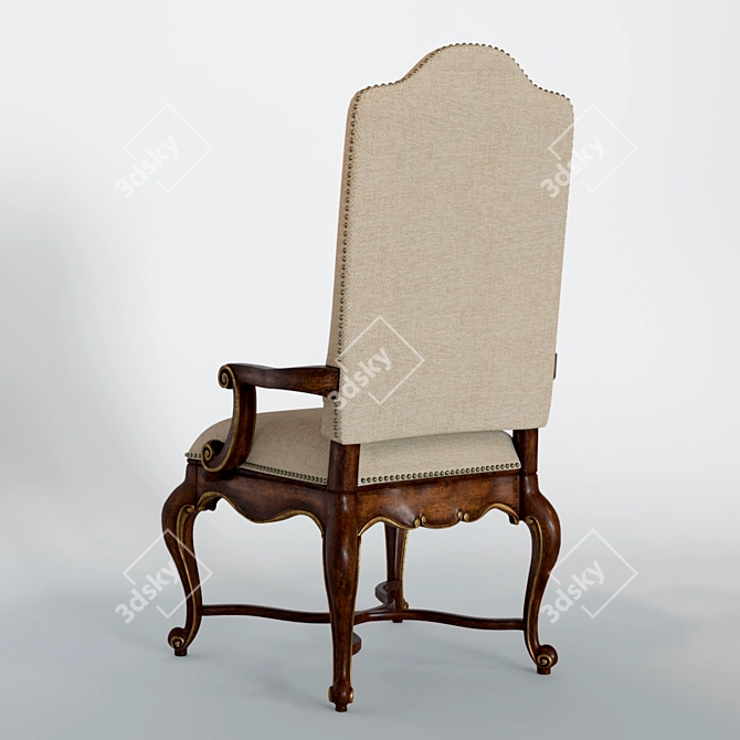 Elegante Upholstered Armchair 3D model image 2