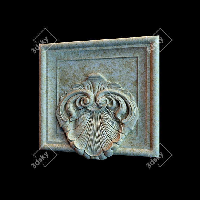 Facade Decor: Ornamental Trims & Travertine 3D model image 1