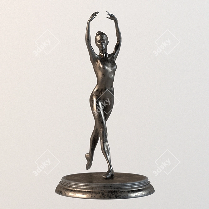 Elegant Ballet Dancer Figurine 3D model image 1