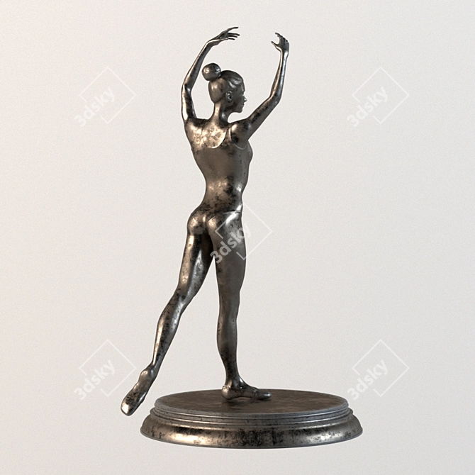 Elegant Ballet Dancer Figurine 3D model image 3