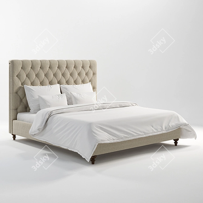 Elegant Madlen King Size Bed 3D model image 1