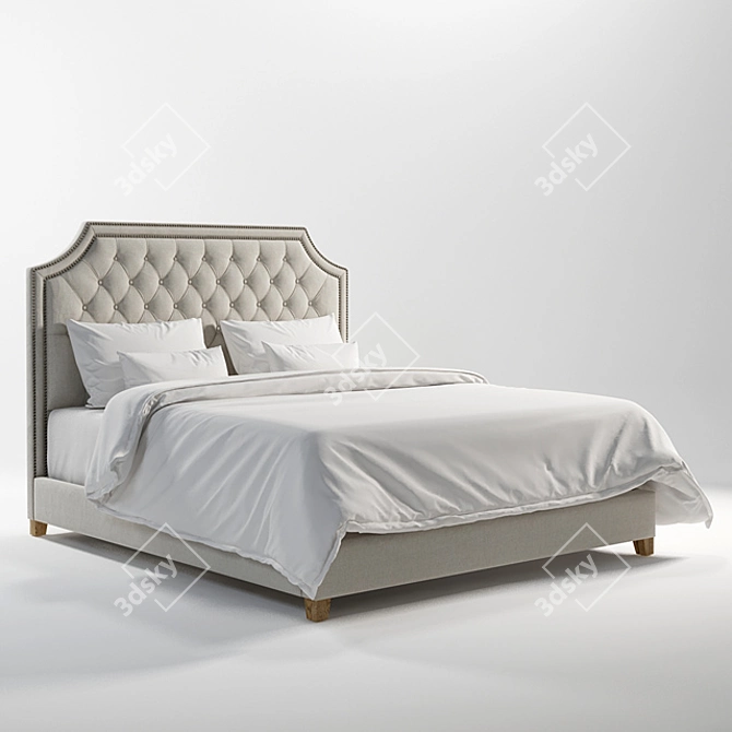 Montana King Size Bed: Elegant and Spacious. 3D model image 1