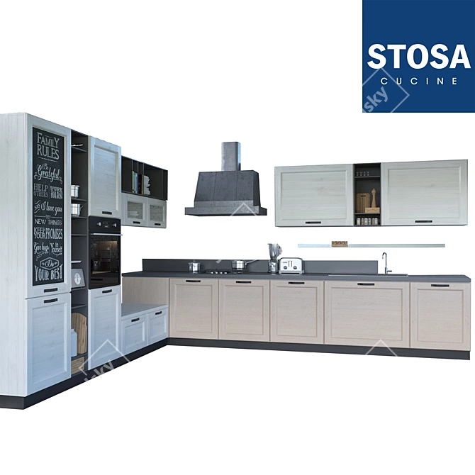 Stosa Cucine York: Elegant Garage Style 3D model image 1