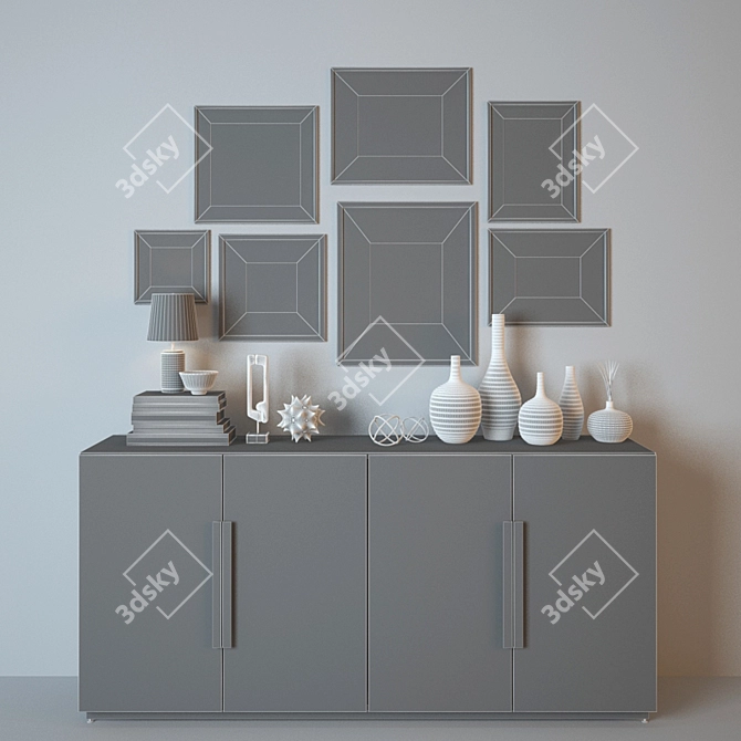 Rustic Oak Buffet: Greenwich Elegance 3D model image 3