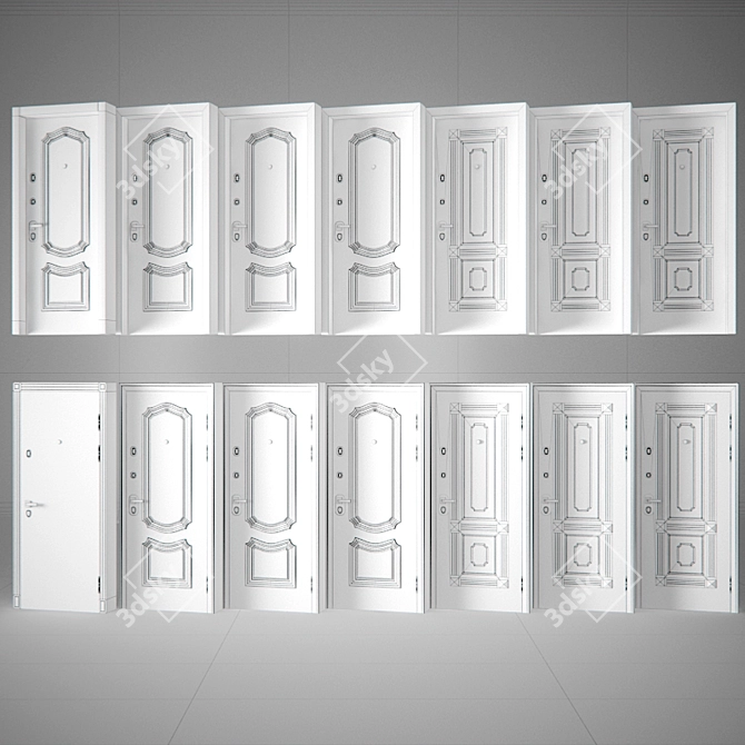 Torex Professor: Elegant Metal Entrance Doors 3D model image 3